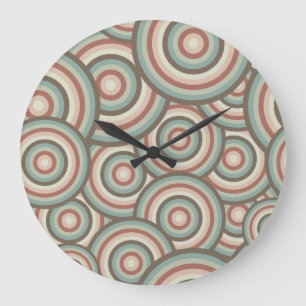 Green Retro Circle Swirl-klok Grote Klok