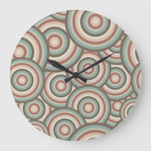 Green Retro Circle Swirl-klok Grote Klok (Voorkant)
