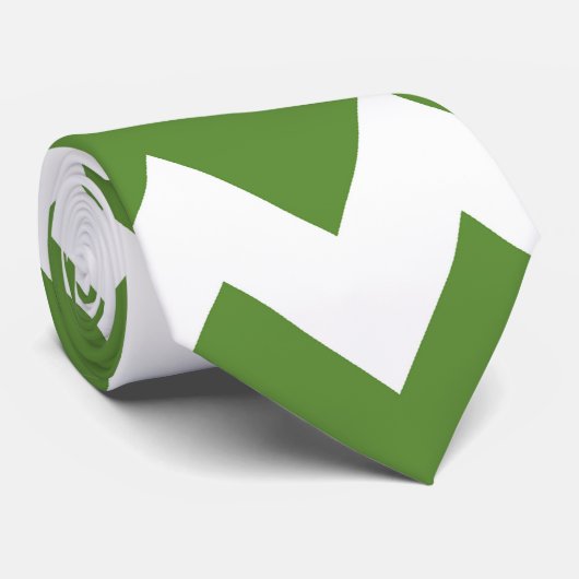 Green Retro Colorful Modern Chevron ZigZag Stropdas (Opgerold)
