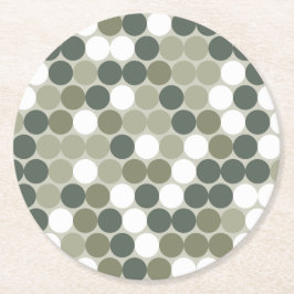 Green retro dots ronde kartonnen onderzetter