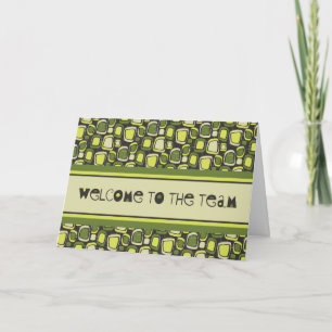 Green Retro Employee Welcome Card Kaart