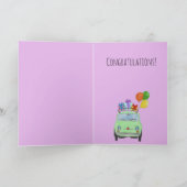 Green Retro Fiat 500 Birthday Kaart (Binnen)