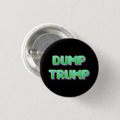 Green Retro Font Dump Trump Ronde Button 3,2 Cm (Voorkant /achterkant)