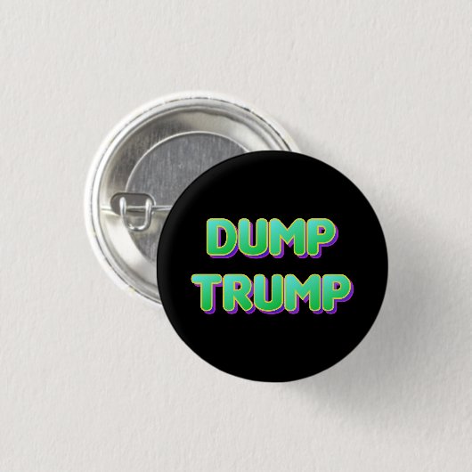 Green Retro Font Dump Trump Ronde Button 3,2 Cm (Voorkant /achterkant)