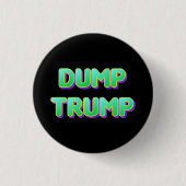 Green Retro Font Dump Trump Ronde Button 3,2 Cm (Voorkant)