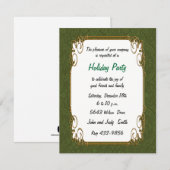 Green Retro Holiday Uitnodiging (Voorkant / Achterkant)