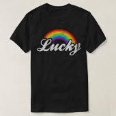 Green Retro Lucky St Patricks Day Rainbow T-shirt (Design voorkant)
