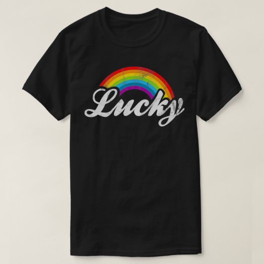 Green Retro Lucky St Patricks Day Rainbow T-shirt (Design voorkant)