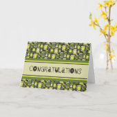 Green Retro Medewerker Jubileum Kaart (Gele Bloem)