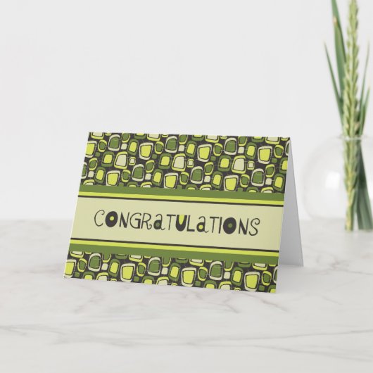 Green Retro Medewerker Jubileum Kaart (Voorkant)