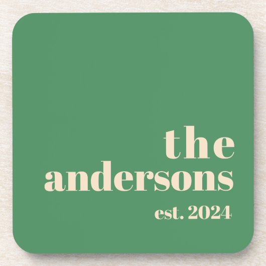 Green Retro moderne minimalist Bier Onderzetter (Voorkant)
