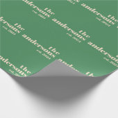 Green Retro moderne minimalist Cadeaupapier (Hoek)