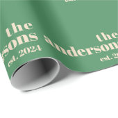 Green Retro moderne minimalist Cadeaupapier (Rol Hoek)