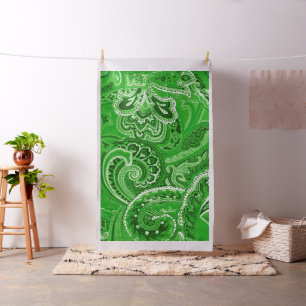 Green Retro Paisley Bandanna/Bandana Stof