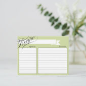 Green Retro Recipe Card Briefkaart (Staand voorkant)