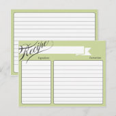 Green Retro Recipe Card Briefkaart (Voorkant / Achterkant)