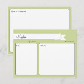 Green Retro Recipe Card Briefkaart (Voorkant / Achterkant)