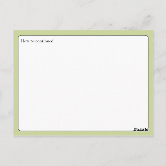 Green Retro Recipe Card Briefkaart (Achterkant)