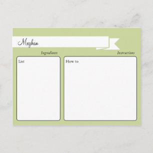 Green Retro Recipe Card Briefkaart
