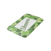 Green Retro-Style Ovals Customizable Badmat (Gekanteld)