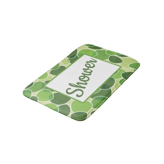 Green Retro-Style Ovals Customizable Badmat (Gekanteld)