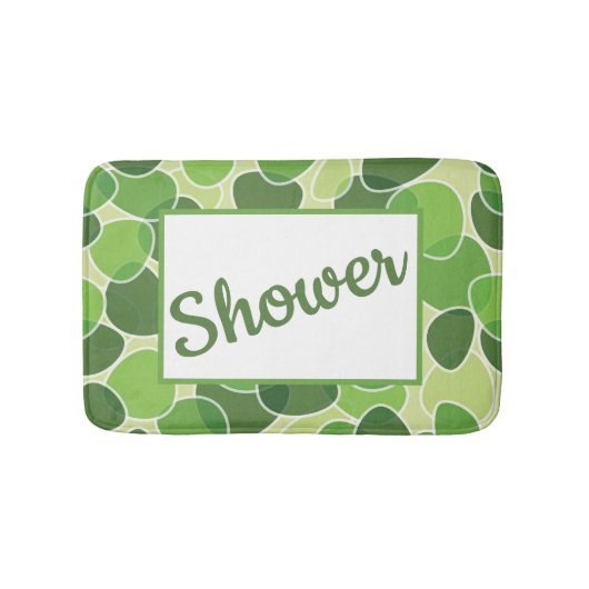 Green Retro-Style Ovals Customizable Badmat (Voorkant)