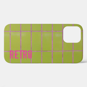 Green Retro Tile 80s 70s 60s  achtergrond Case-Mate iPhone Case