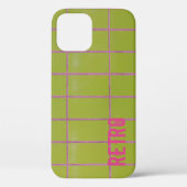Green Retro Tile 80s 70s 60s achtergrond Case-Mate iPhone Case (Achterkant)