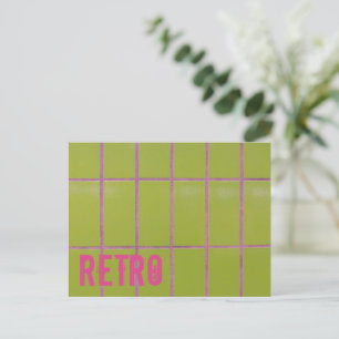 Green Retro Tile 80s 70s 60s achtergrond Feestdagenkaart