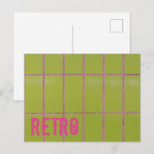 Green Retro Tile 80s 70s 60s achtergrond Feestdagenkaart (Voorkant / Achterkant)