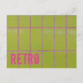 Green Retro Tile 80s 70s 60s achtergrond Feestdagenkaart (Voorkant)