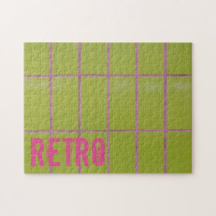 Green Retro Tile 80s 70s 60s achtergrond Legpuzzel