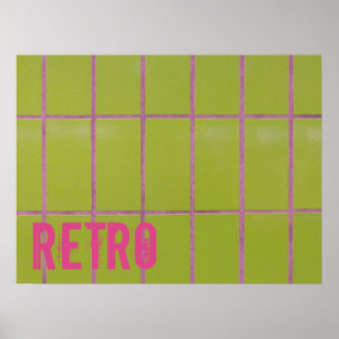 Green Retro Tile 80s 70s 60s achtergrond Poster
