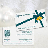 Green Ribbon Bells $10 Christmas Gift Voucher Kaar Visitekaartje