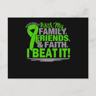 Green Ribbon Cancer Survivor Friends Family Faith Uitnodiging Briefkaart