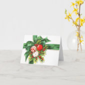 Green Ribbon Christmas Kaart (Gele Bloem)