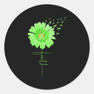 Green Ribbon Daisy Faith Mental Health Awareness M Ronde Sticker
