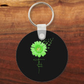 Green Ribbon Daisy Faith Mental Health Awareness M Sleutelhanger (Voorkant)