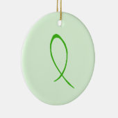 Green Ribbon  Keramisch Ornament (Rechts)