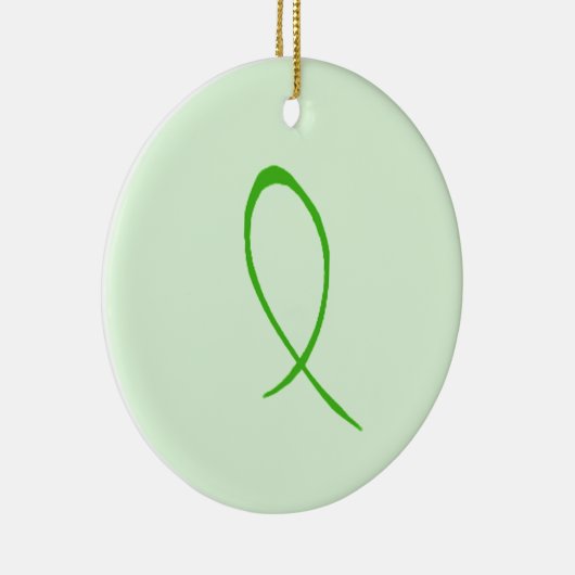 Green Ribbon Keramisch Ornament (Rechts)