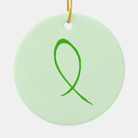 Green Ribbon  Keramisch Ornament (Voorkant)