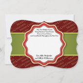 Green Ribbon Kerstmis Fancy Foto Feestdagenkaart (Achterkant)