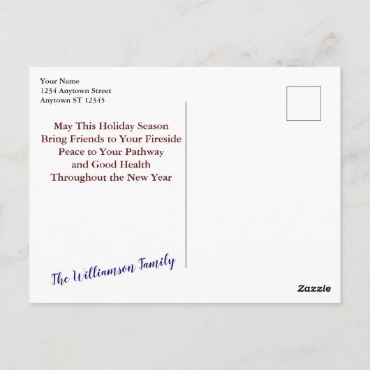 Green Ribbon Kerstmis Foto Holiday Briefkaart (Achterkant)