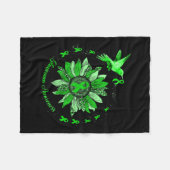 Green Ribbon Leopard Sunflower Glaucoma Bewustheid Fleece Deken (Voorkant (Horizontaal))
