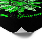 Green Ribbon Leopard Sunflower Glaucoma Bewustheid Poster (Hoek)