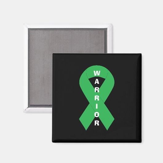 Green Ribbon Mental Health Awareness Warrior Magneet (Voorkant / Achterkant)
