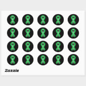 Green Ribbon Mental Health Awareness Warrior Ronde Sticker (Vel)