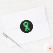 Green Ribbon Mental Health Awareness Warrior Ronde Sticker (Envelop)