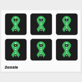 Green Ribbon Mental Health Awareness Warrior Vierkante Sticker (Vel)