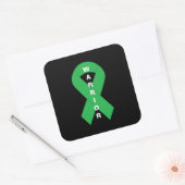 Green Ribbon Mental Health Awareness Warrior Vierkante Sticker (Envelop)